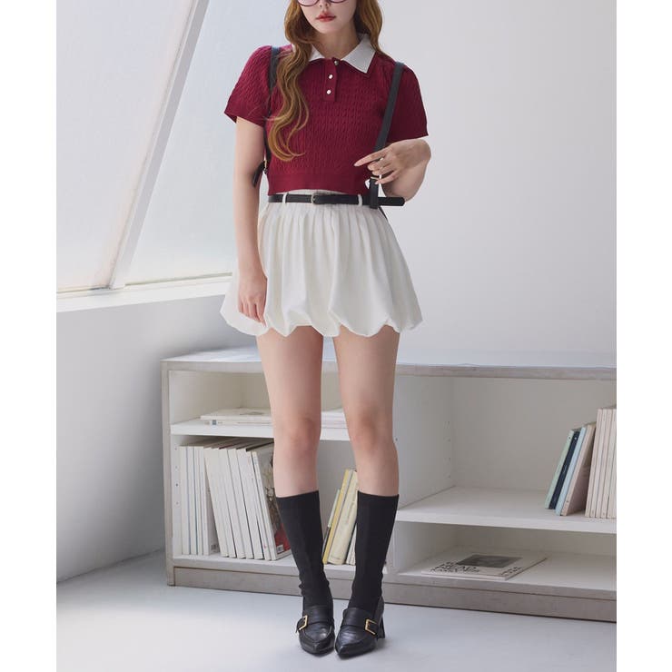 【one after another】２枚衿ケーブル半袖ニット | NICE CLAUP / OLIVE des OLIVE　OUTLET | 詳細画像41 