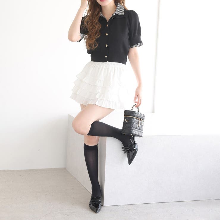 【one after another】重ね襟半袖ニット | NICE CLAUP / OLIVE des OLIVE　OUTLET | 詳細画像31 