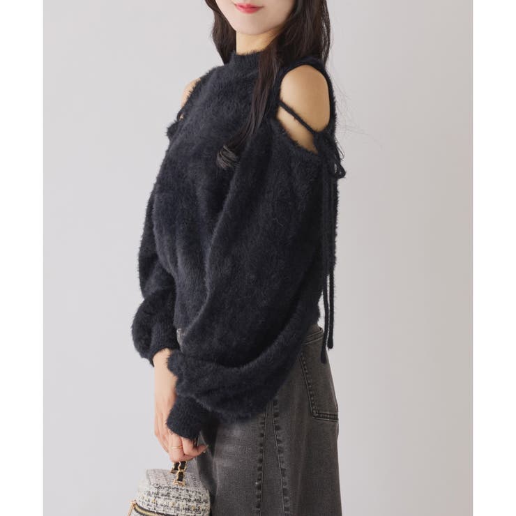 【one after another】2way肩あきシャギーニット | NICE CLAUP / OLIVE des OLIVE　OUTLET | 詳細画像20 