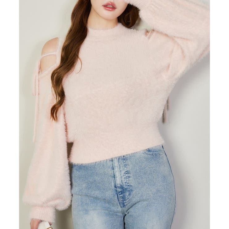 【one after another】2way肩あきシャギーニット | NICE CLAUP / OLIVE des OLIVE　OUTLET | 詳細画像9 