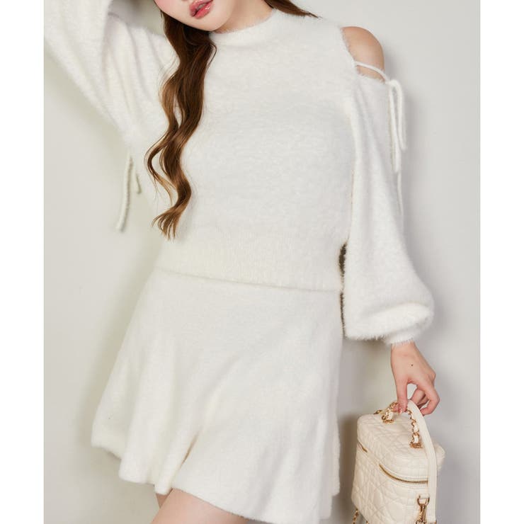 アイボリー | 【one after another】2way肩あきシャギーニット | NICE CLAUP / OLIVE des OLIVE　OUTLET