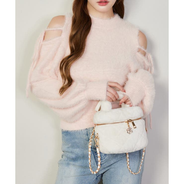 ピンク | 【one after another】2way肩あきシャギーニット | NICE CLAUP / OLIVE des OLIVE　OUTLET