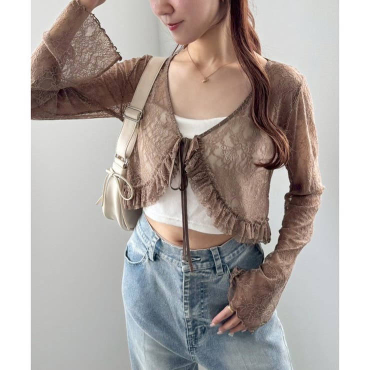 モカ | 【one after another】レースカーディガン | NICE CLAUP / OLIVE des OLIVE　OUTLET