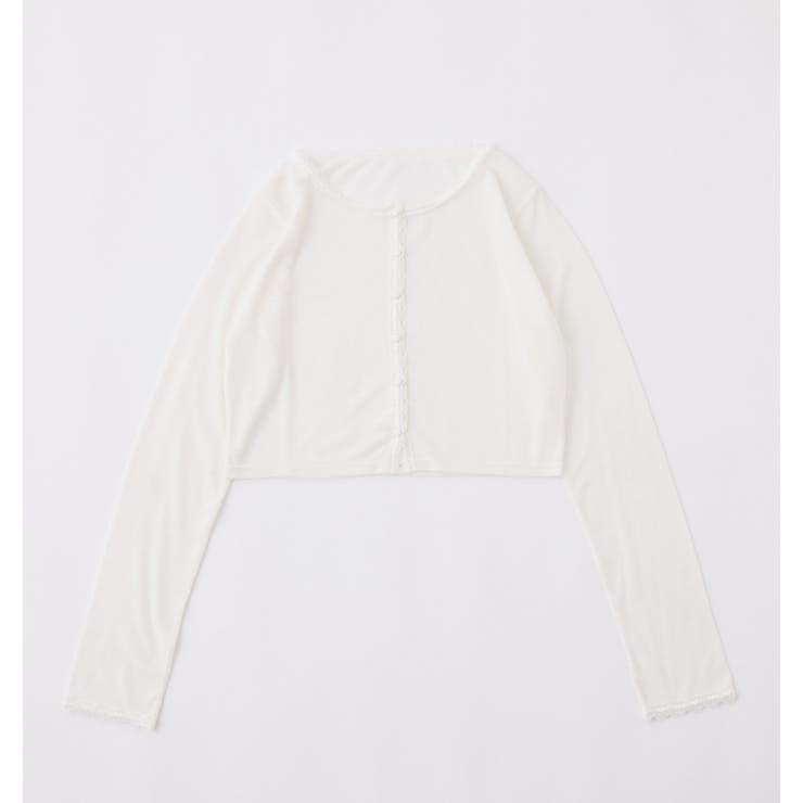 【one after another】レース付きカットカーディガン | NICE CLAUP / OLIVE des OLIVE　OUTLET | 詳細画像1 