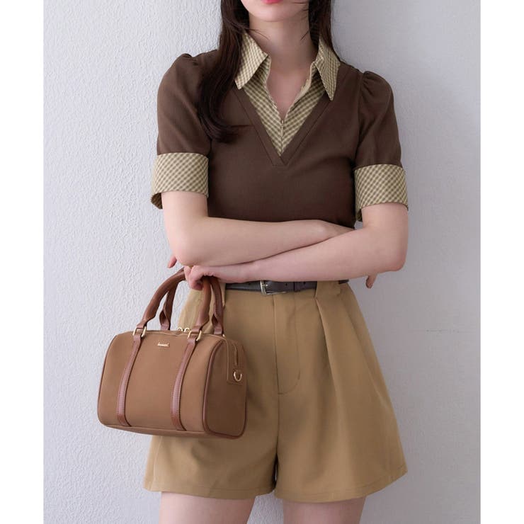 【one after another】チェックレイヤードドッキングトップス | NICE CLAUP / OLIVE des OLIVE　OUTLET | 詳細画像5 