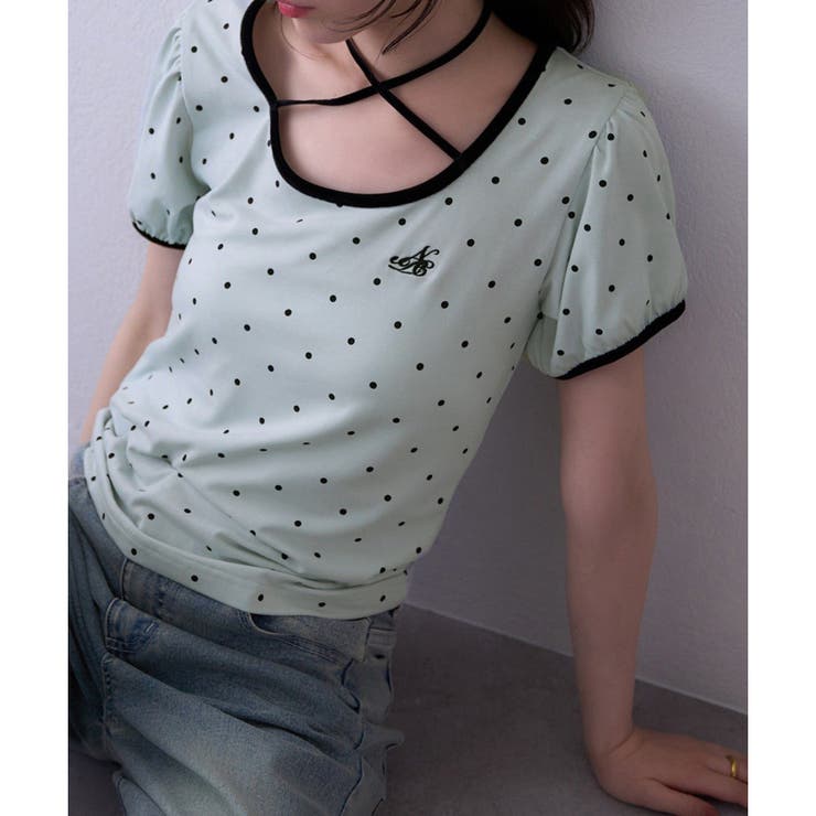 【one after another】ホルターネック配色ドットトップス | NICE CLAUP / OLIVE des OLIVE　OUTLET | 詳細画像9 