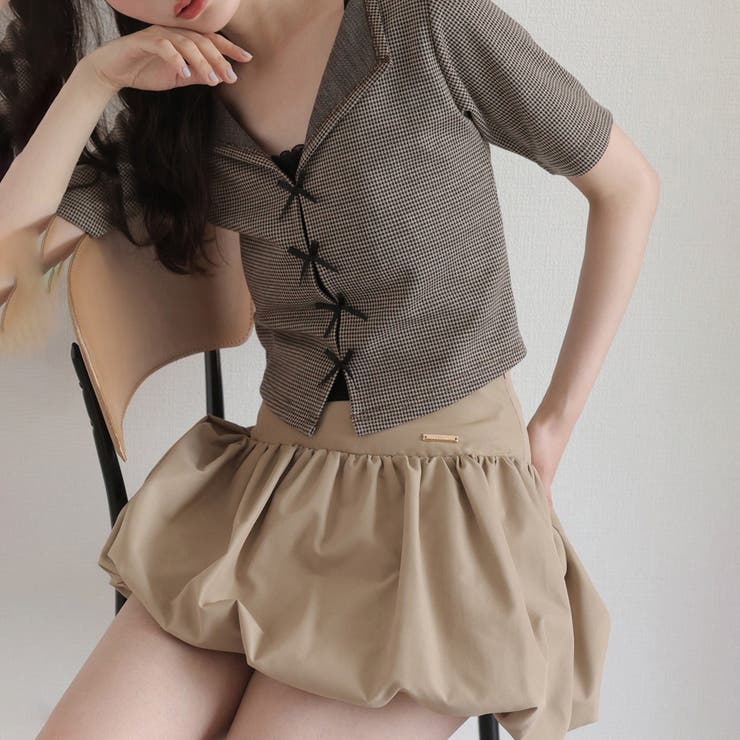 柄1 | 【one after another】インナードッキングリボントップス  | NICE CLAUP / OLIVE des OLIVE　OUTLET