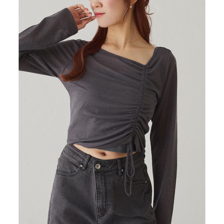 チャコール | 【one after another】インナーセットドロストトップス | NICE CLAUP / OLIVE des OLIVE　OUTLET