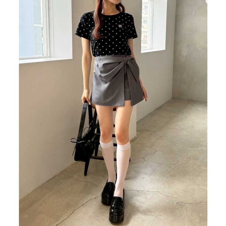 【one after another】ワンポイント刺繍ドットTシャツ | NICE CLAUP / OLIVE des OLIVE　OUTLET | 詳細画像5 