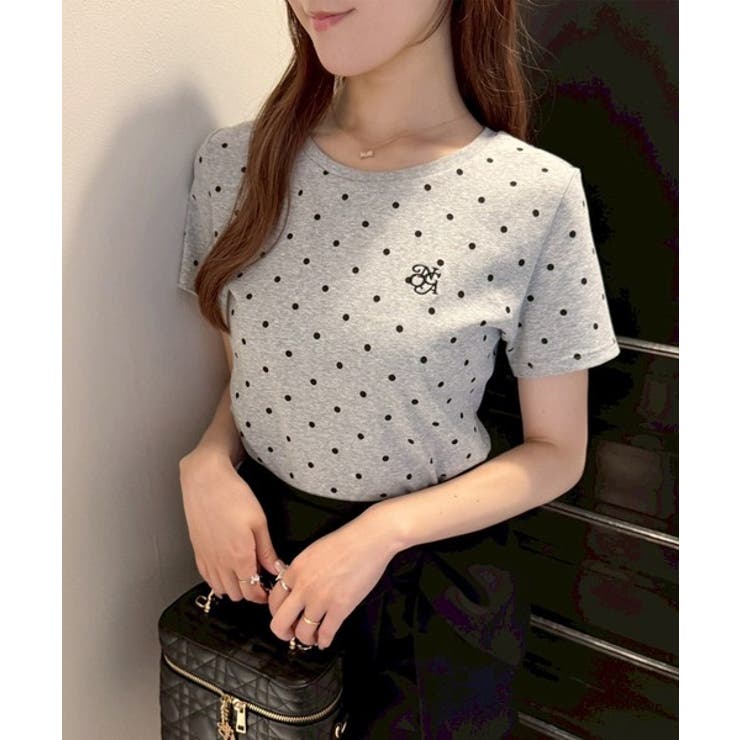 柄2 | 【one after another】ワンポイント刺繍ドットTシャツ | NICE CLAUP / OLIVE des OLIVE　OUTLET