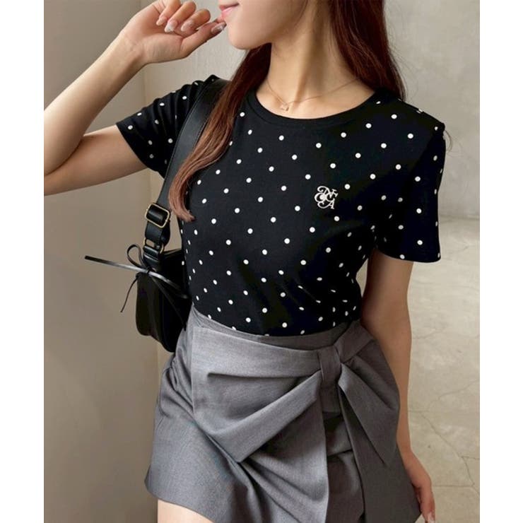 柄3 | 【one after another】ワンポイント刺繍ドットTシャツ | NICE CLAUP / OLIVE des OLIVE　OUTLET