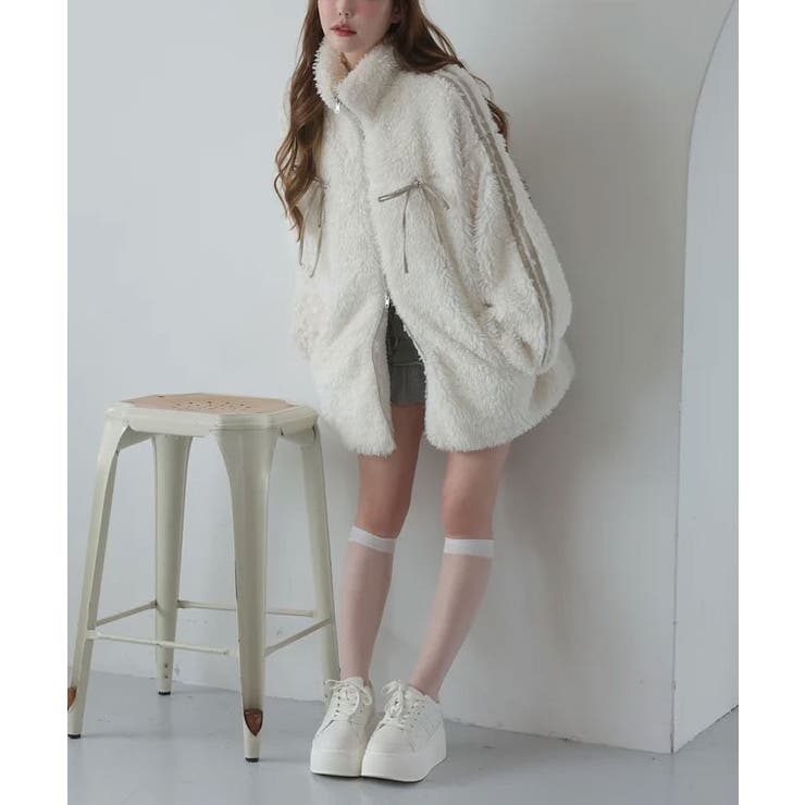 リボンボアブルゾン | NICE CLAUP / OLIVE des OLIVE　OUTLET | 詳細画像7 