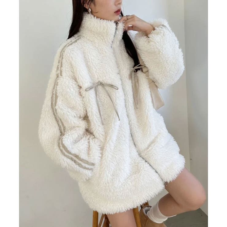 リボンボアブルゾン | NICE CLAUP / OLIVE des OLIVE　OUTLET | 詳細画像8 