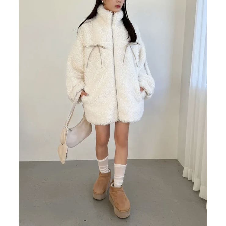 リボンボアブルゾン | NICE CLAUP / OLIVE des OLIVE　OUTLET | 詳細画像10 