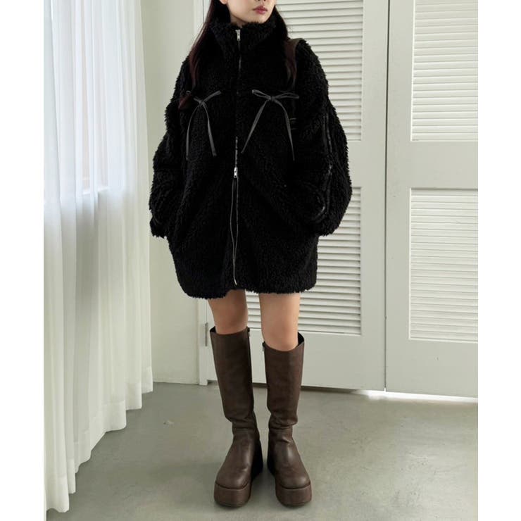 リボンボアブルゾン | NICE CLAUP / OLIVE des OLIVE　OUTLET | 詳細画像28 
