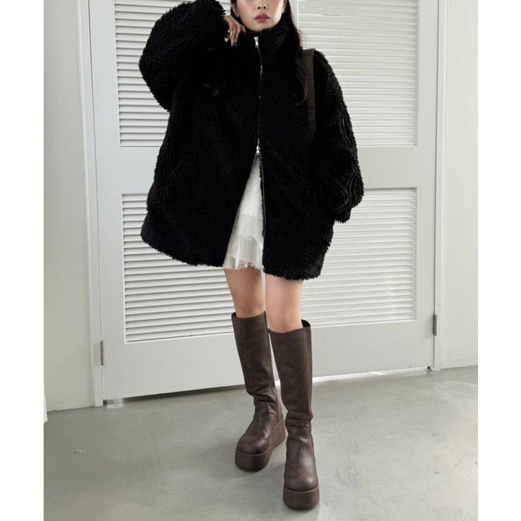 リボンボアブルゾン | NICE CLAUP / OLIVE des OLIVE　OUTLET | 詳細画像29 