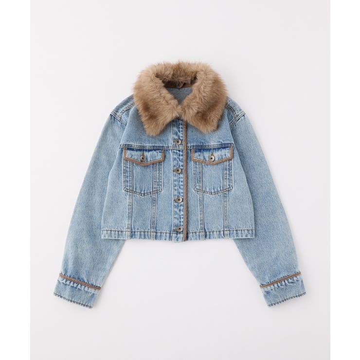 【one after another】襟ファー配色ジャケット | NICE CLAUP / OLIVE des OLIVE　OUTLET | 詳細画像2 