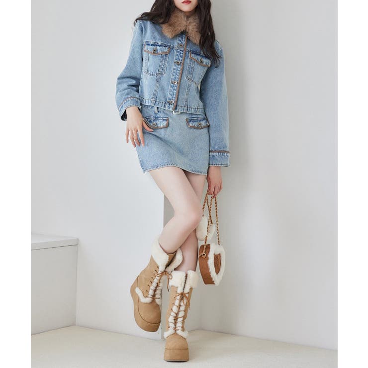 【one after another】襟ファー配色ジャケット | NICE CLAUP / OLIVE des OLIVE　OUTLET | 詳細画像6 