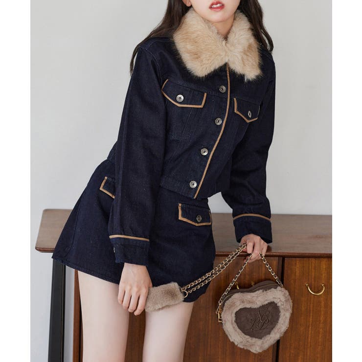 【one after another】襟ファー配色ジャケット | NICE CLAUP / OLIVE des OLIVE　OUTLET | 詳細画像13 