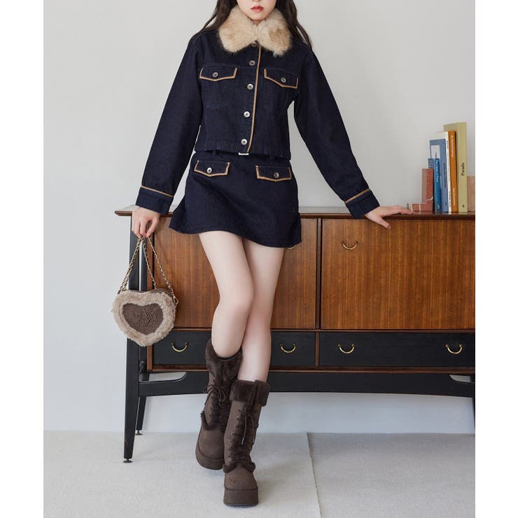 【one after another】襟ファー配色ジャケット | NICE CLAUP / OLIVE des OLIVE　OUTLET | 詳細画像16 