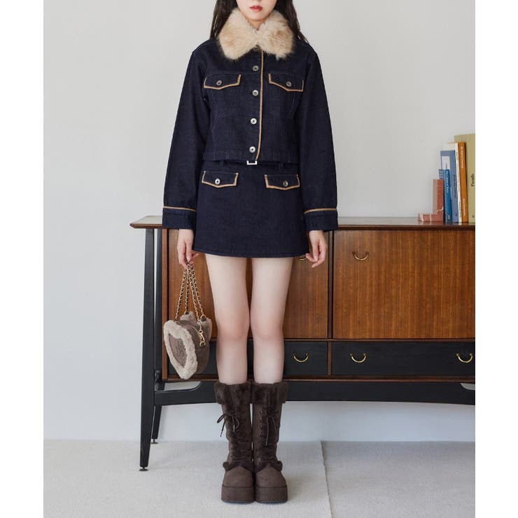 【one after another】襟ファー配色ジャケット | NICE CLAUP / OLIVE des OLIVE　OUTLET | 詳細画像17 
