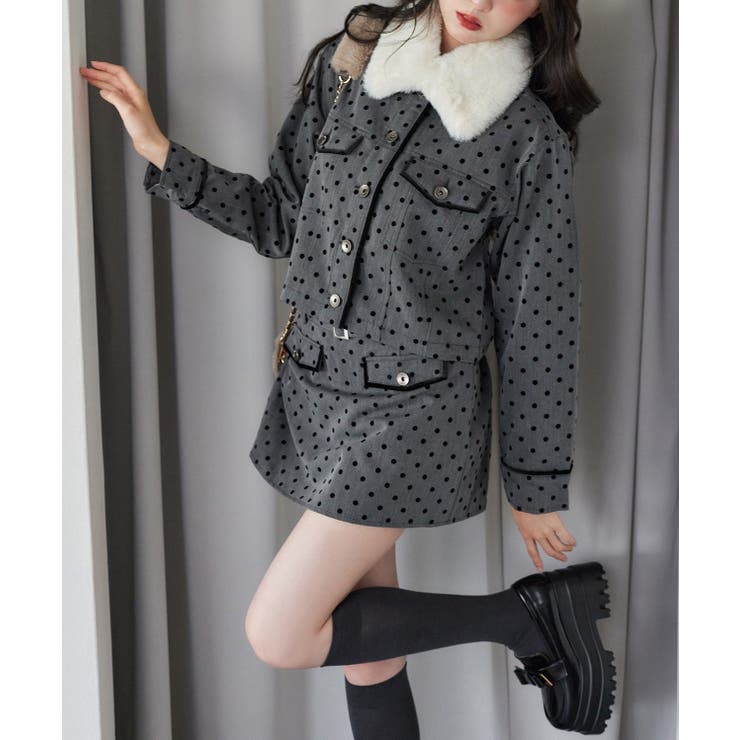 【one after another】襟ファー配色ジャケット | NICE CLAUP / OLIVE des OLIVE　OUTLET | 詳細画像19 