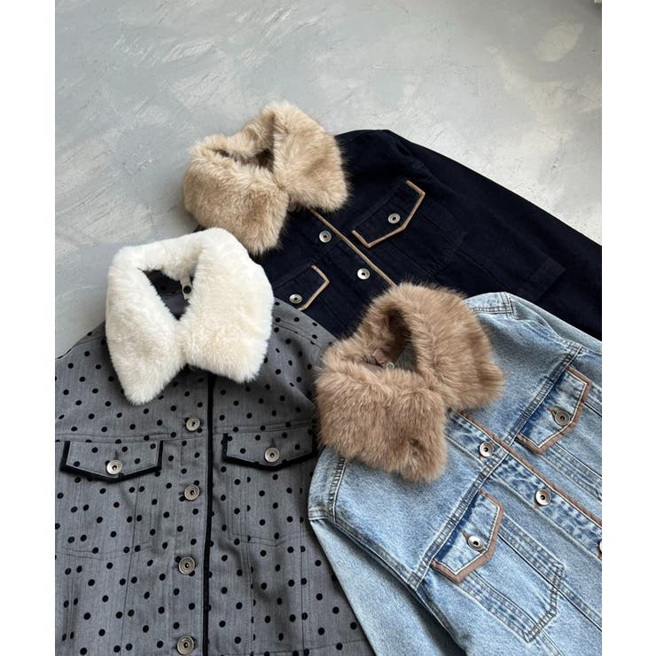 【one after another】襟ファー配色ジャケット | NICE CLAUP / OLIVE des OLIVE　OUTLET | 詳細画像26 