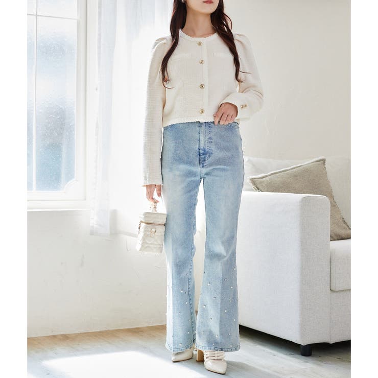 ノーカラーツイードジャケット | NICE CLAUP / OLIVE des OLIVE　OUTLET | 詳細画像8 