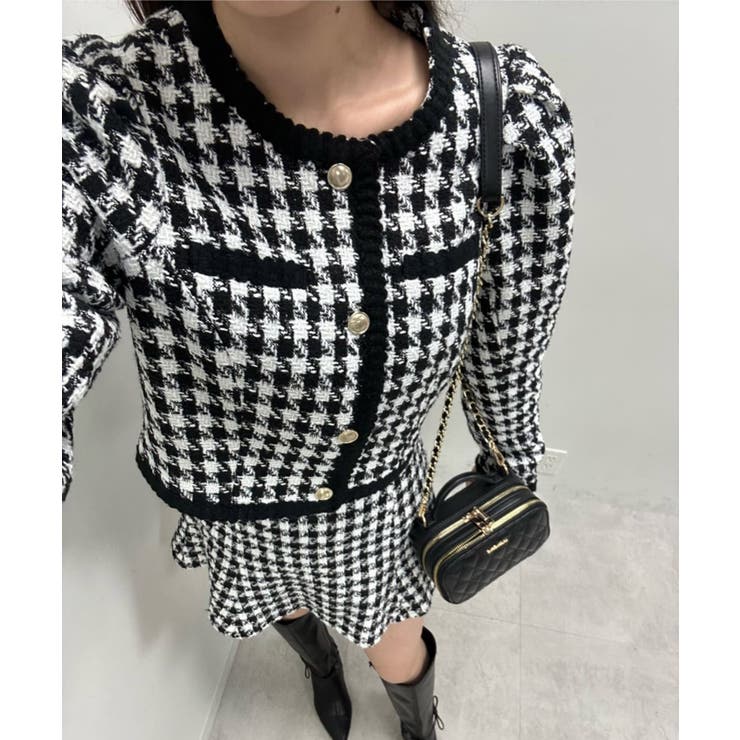 ノーカラーツイードジャケット | NICE CLAUP / OLIVE des OLIVE　OUTLET | 詳細画像1 