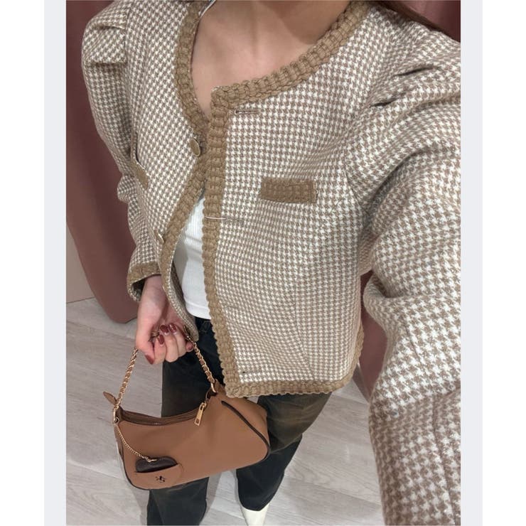 ノーカラーツイードジャケット | NICE CLAUP / OLIVE des OLIVE　OUTLET | 詳細画像30 