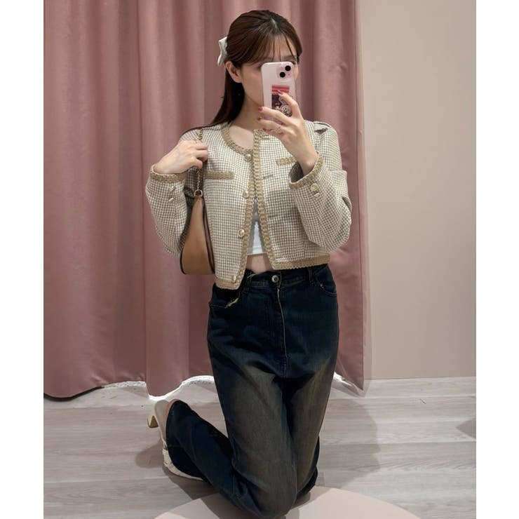 ノーカラーツイードジャケット | NICE CLAUP / OLIVE des OLIVE　OUTLET | 詳細画像31 