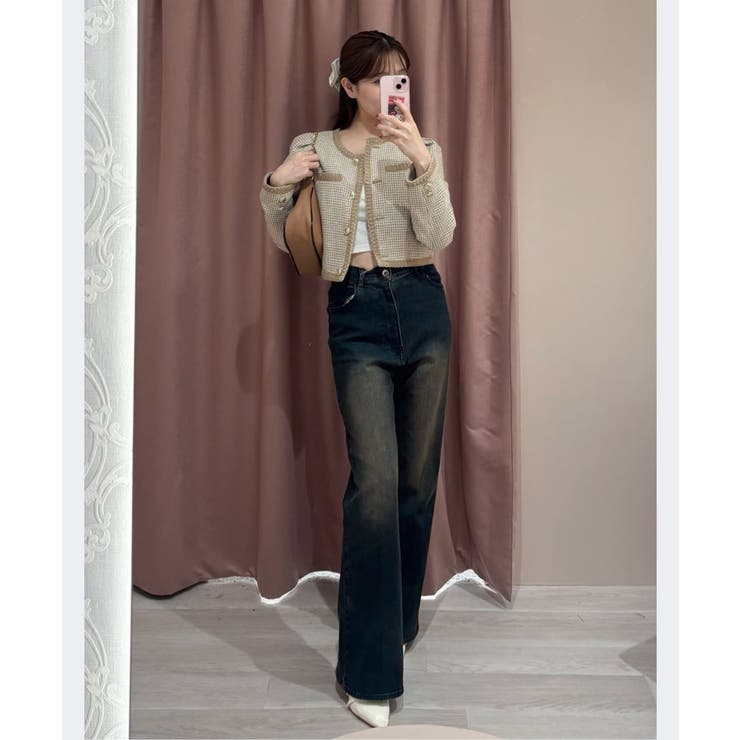 ノーカラーツイードジャケット | NICE CLAUP / OLIVE des OLIVE　OUTLET | 詳細画像32 