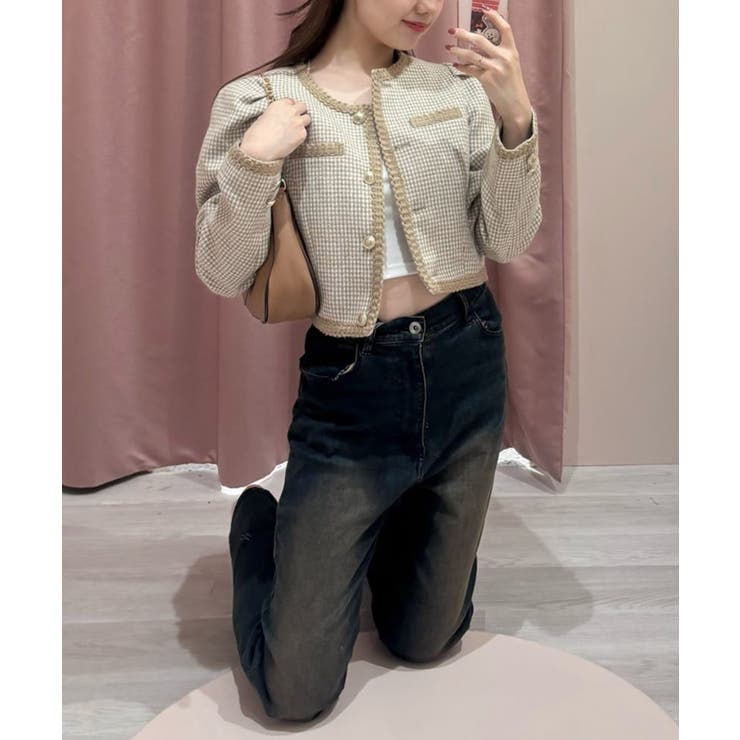 ノーカラーツイードジャケット | NICE CLAUP / OLIVE des OLIVE　OUTLET | 詳細画像33 