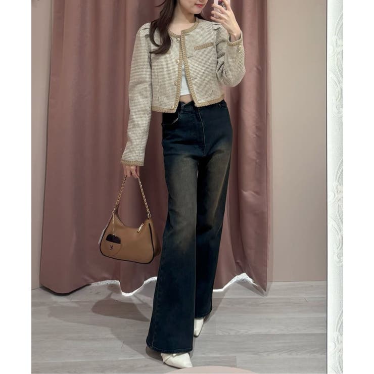 ノーカラーツイードジャケット | NICE CLAUP / OLIVE des OLIVE　OUTLET | 詳細画像34 