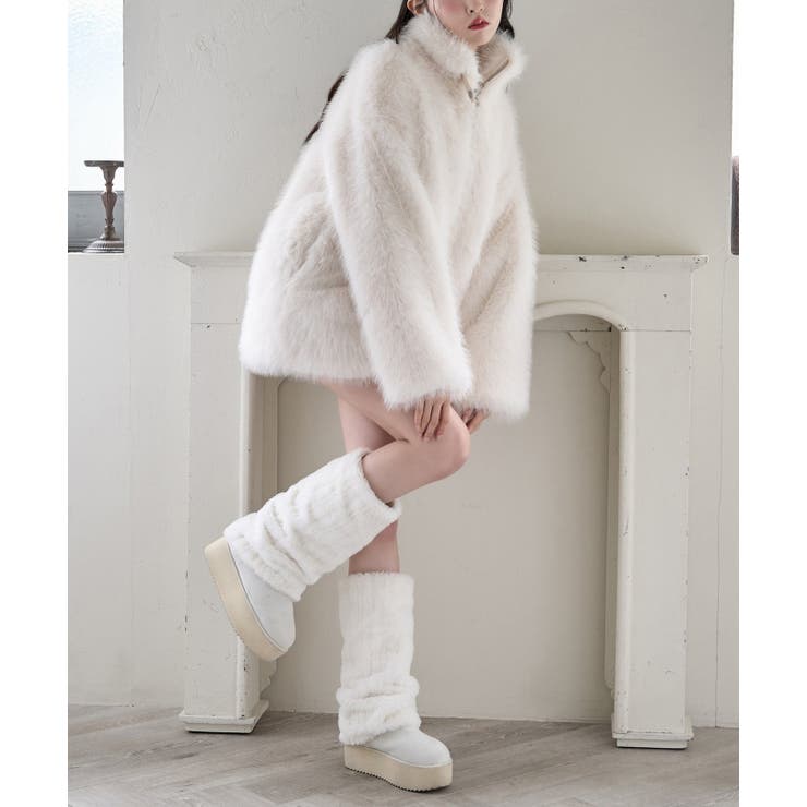 【one after another】ミドルフェイクファージャケット | NICE CLAUP / OLIVE des OLIVE　OUTLET | 詳細画像4 