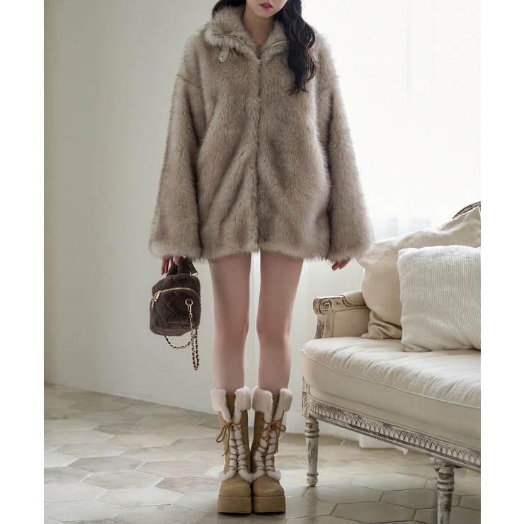 【one after another】ミドルフェイクファージャケット | NICE CLAUP / OLIVE des OLIVE　OUTLET | 詳細画像28 