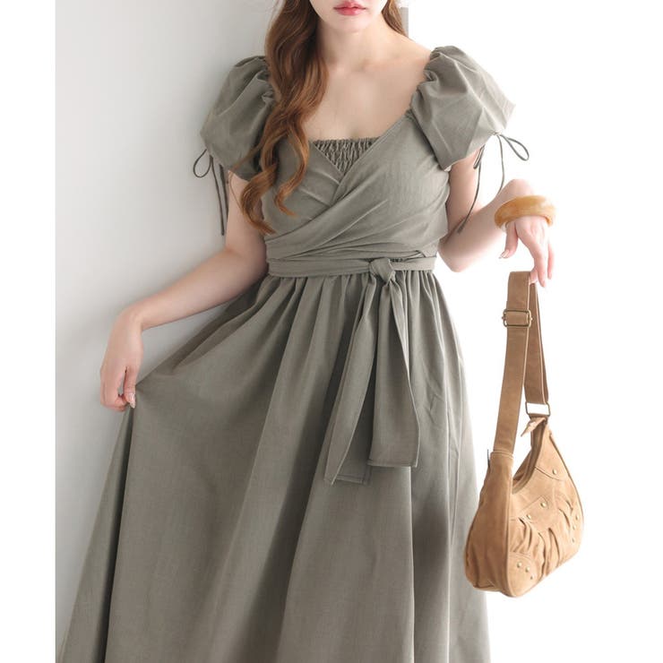 カーキ | 【one after another】ブラウスセットワンピ | NICE CLAUP / OLIVE des OLIVE　OUTLET