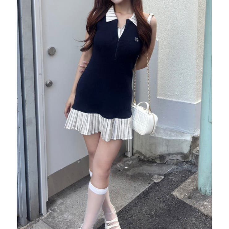 ドッキングプリーツノースリワンピ | NICE CLAUP / OLIVE des OLIVE OUTLET | 詳細画像1