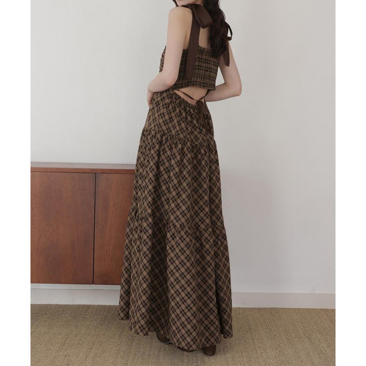 柄1 | 【one after another】背中あきティアードキャミワンピ | NICE CLAUP / OLIVE des OLIVE　OUTLET