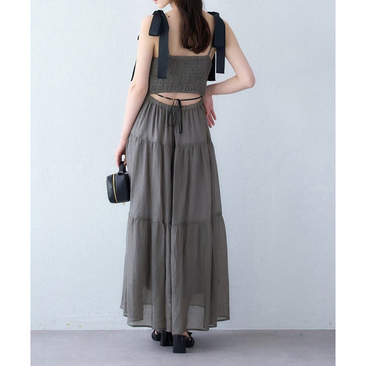 グレー | 【one after another】背中あきティアードキャミワンピ | NICE CLAUP / OLIVE des OLIVE　OUTLET
