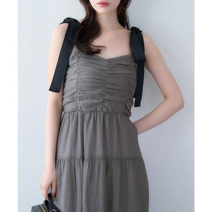 one after another】背中あきティアードキャミワンピ[品番