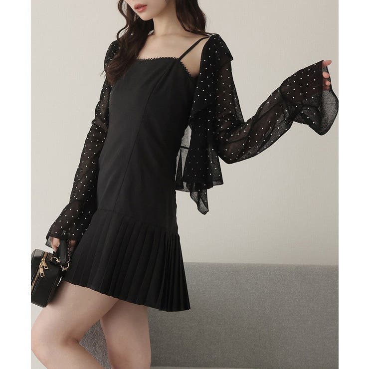 【one after another】肩リボン裾プリーツジャンスカ | NICE CLAUP / OLIVE des OLIVE　OUTLET | 詳細画像1 