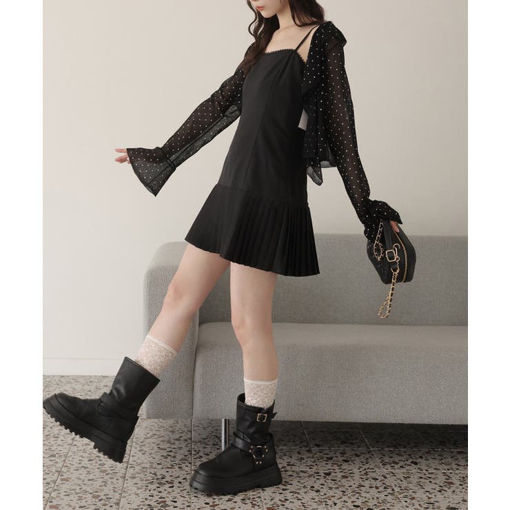【one after another】肩リボン裾プリーツジャンスカ | NICE CLAUP / OLIVE des OLIVE　OUTLET | 詳細画像4 