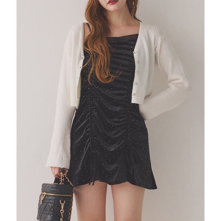 ブラック | 【one after another】レース付きドロストチュニック | NICE CLAUP / OLIVE des OLIVE　OUTLET