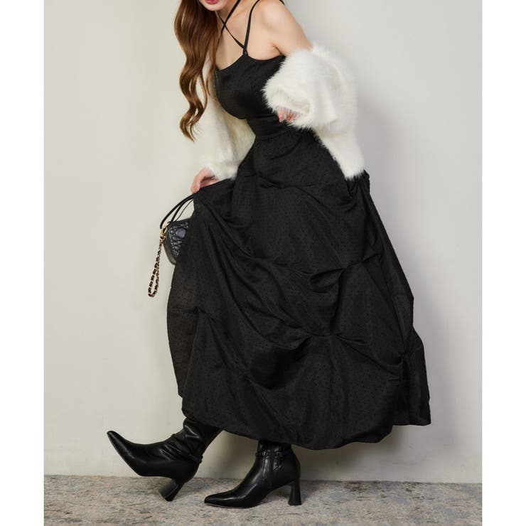 柄1 | 【one after another】バルーンチュールキャミワンピース | NICE CLAUP / OLIVE des OLIVE　OUTLET