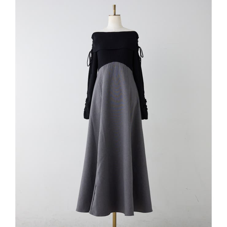 one after another】オフショルドッキングワンピース[品番