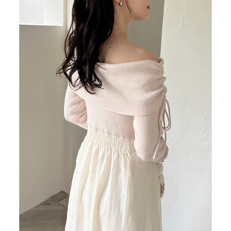 one after another】オフショルドッキングワンピース[品番