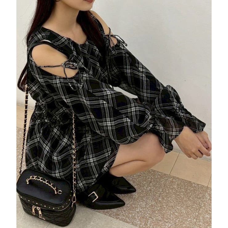 柄1 | 【one after another】肩あきシャーリングチュニック | NICE CLAUP / OLIVE des OLIVE　OUTLET