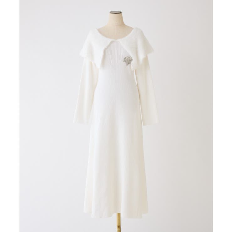 【one after another】ブローチ付きニットワンピ | NICE CLAUP / OLIVE des OLIVE　OUTLET | 詳細画像2 