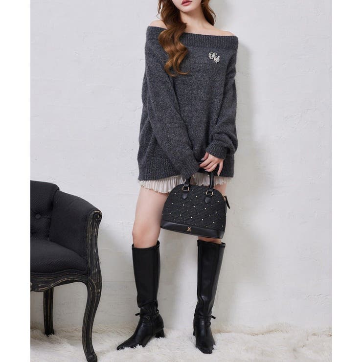 【one after another】ブローチ付きモールニットミニワンピース | NICE CLAUP / OLIVE des OLIVE　OUTLET | 詳細画像28 